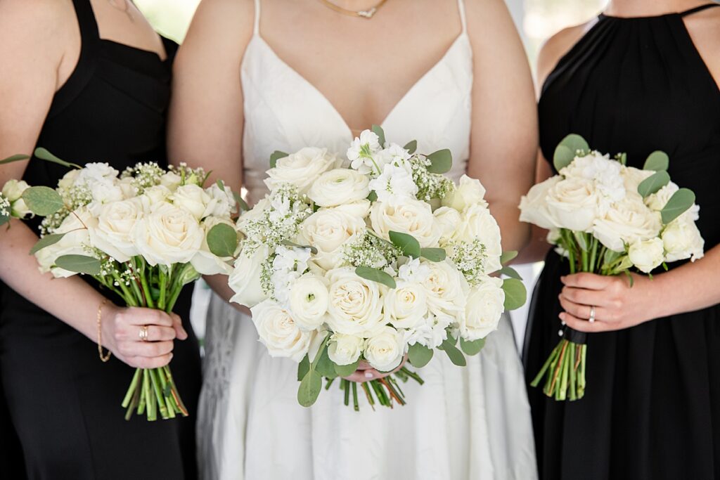 Wedding party in classic black attire