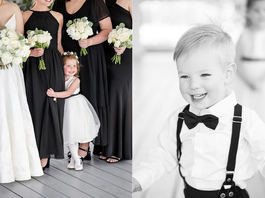 Wedding party in classic black attire