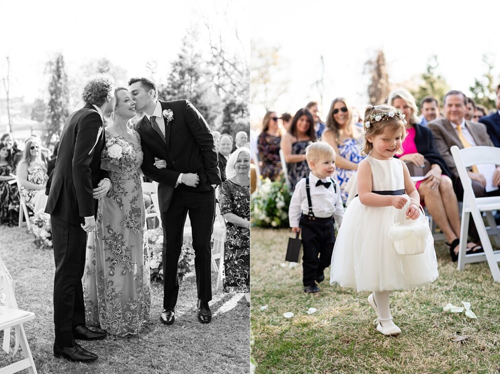 Outdoor wedding ceremony at Payne-Corley House front lawn