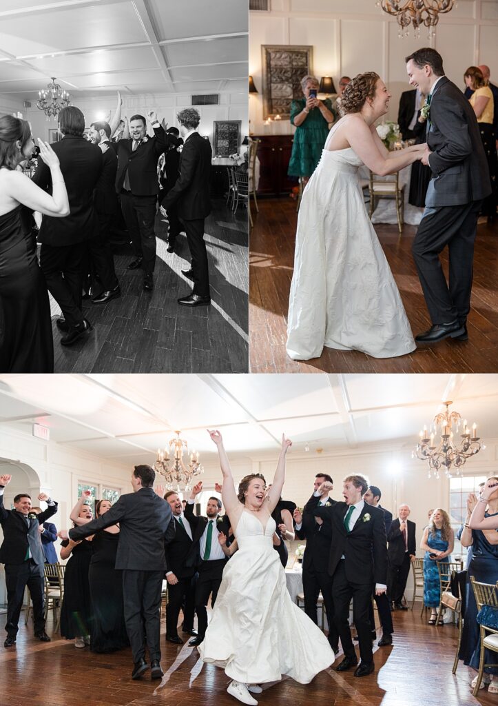 wedding party entering the reception party