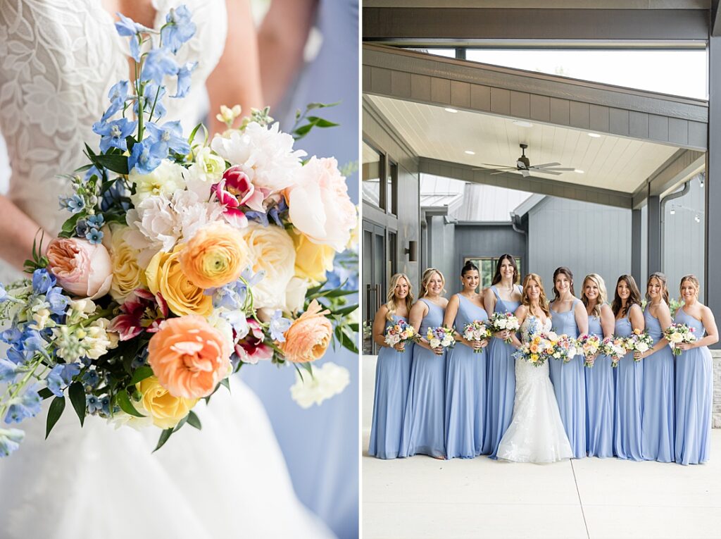 Bridal party portraits at Oakley on the Lake wedding venue