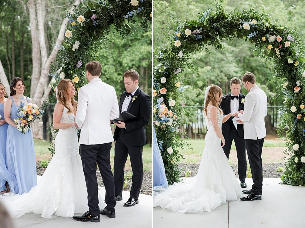 Outdoor wedding ceremony at Oakley on the Lake in Georgia